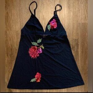 Y2K/Vintage, July 2003, Victoria's Secret Sequin Black Mesh Mini, Size Medium